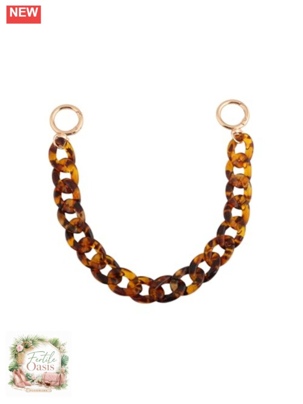 Acrylic Leopard Print Purse Chain Handbag Strap Charm Extender